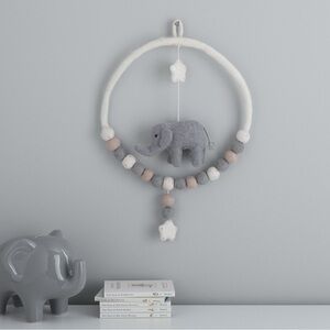 Pottery Barn Felt Wreath Elephant Hanging Mobile Nursery Decor